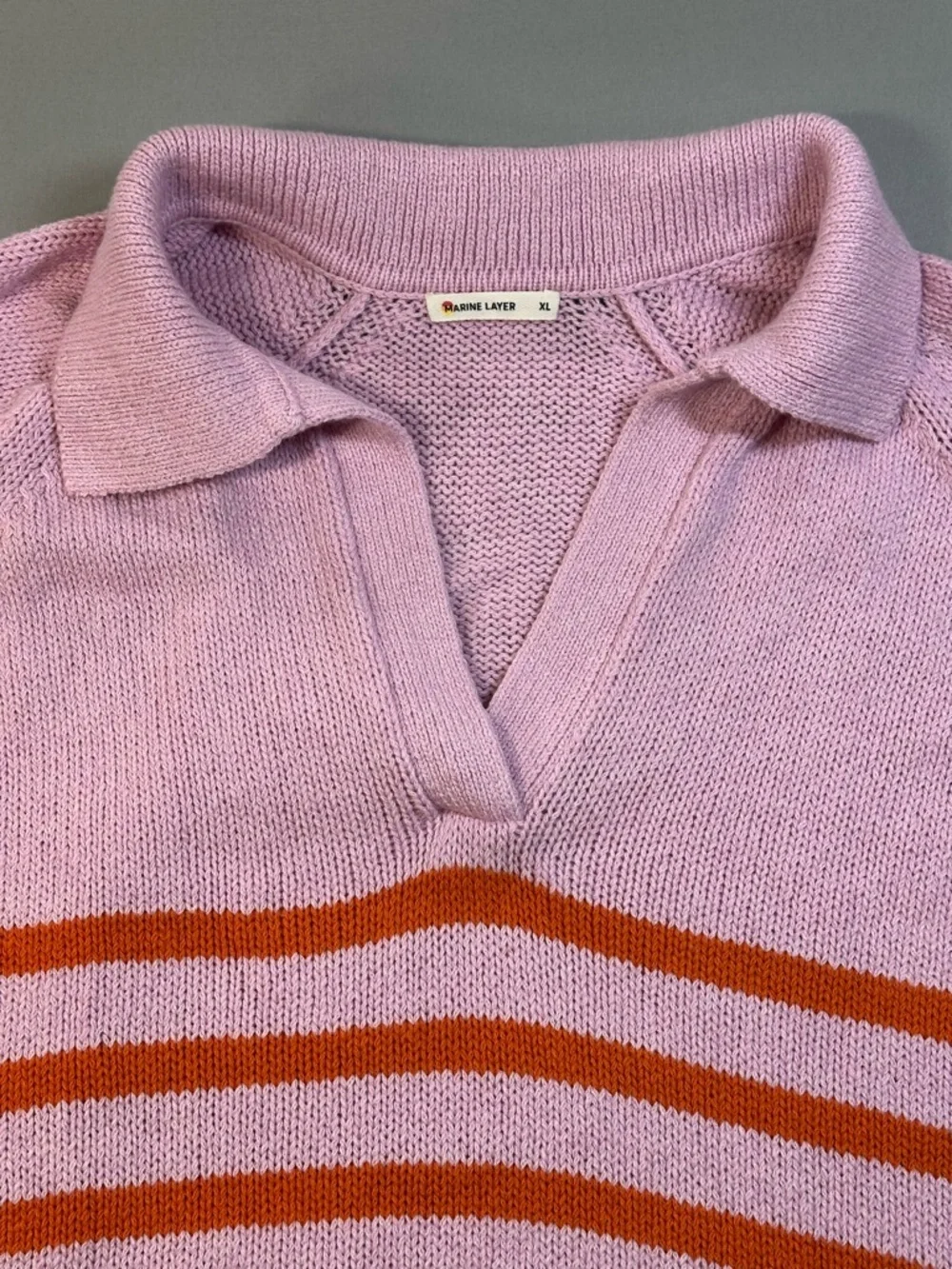 Marine Layer Claire Relaxed Polo Sweater, Merino Wool/Cotton - Womens XL - Picture 6 of 16